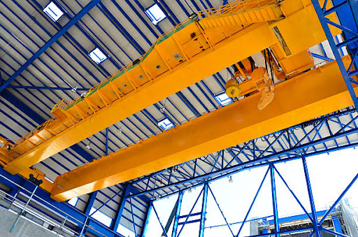 Overhead crane in factory
